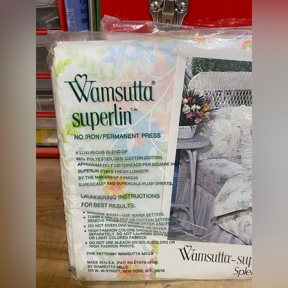 Set of 2 Vintage Wamsutta Ultracale Double Flat Sheet with a floral pattern - Picture 2 of 5